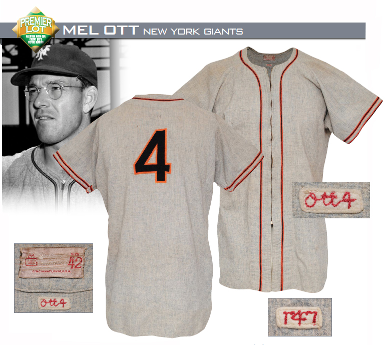 1947 Mel Ott NY Giants Player/Manager's Worn Road Jersey leads the pack of  great flannels in our upcoming June 5th catalog – Grey Flannel Auctions Blog